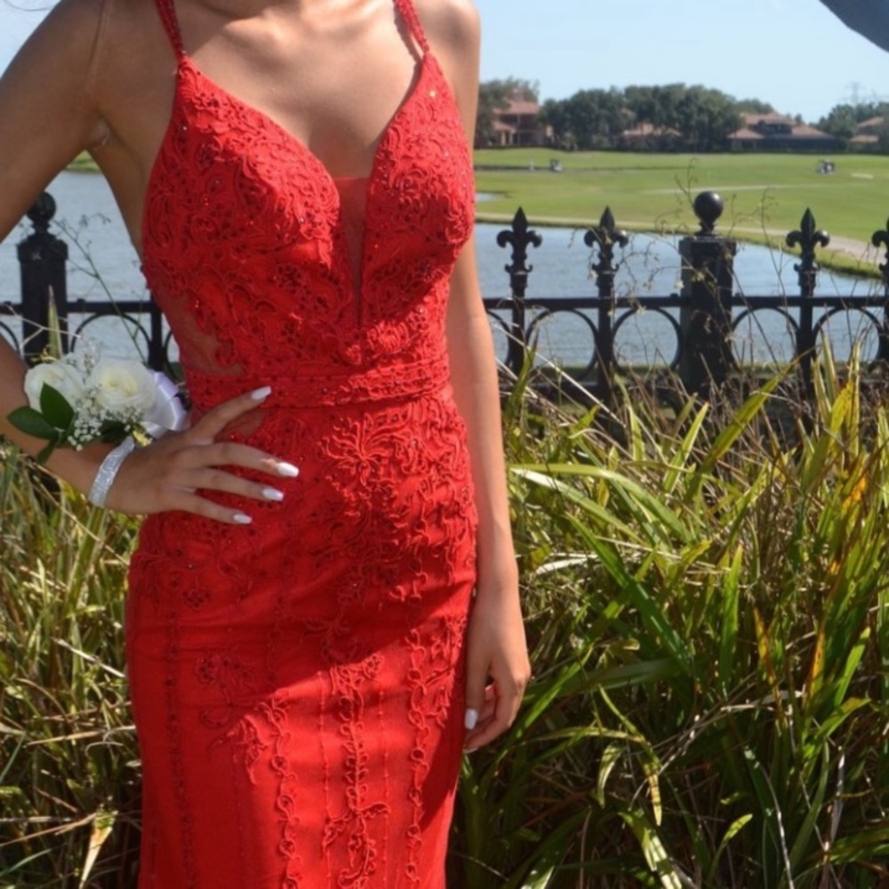 Red Ellie Wilde Prom dress